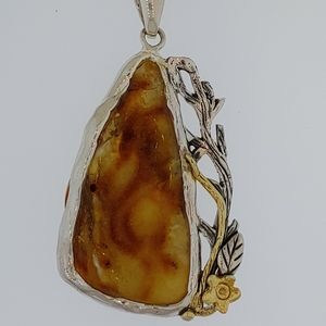 Sterling Silver Amber Necklace